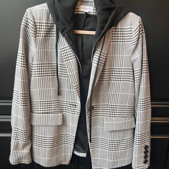 EVEREVE - Plaid Blazer - Removable hood - Size Small - Picture 1 of 5